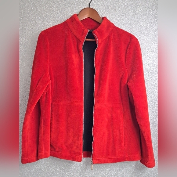 Blast Red Fleece Zip Up Jacket    Size M - Picture 6 of 8